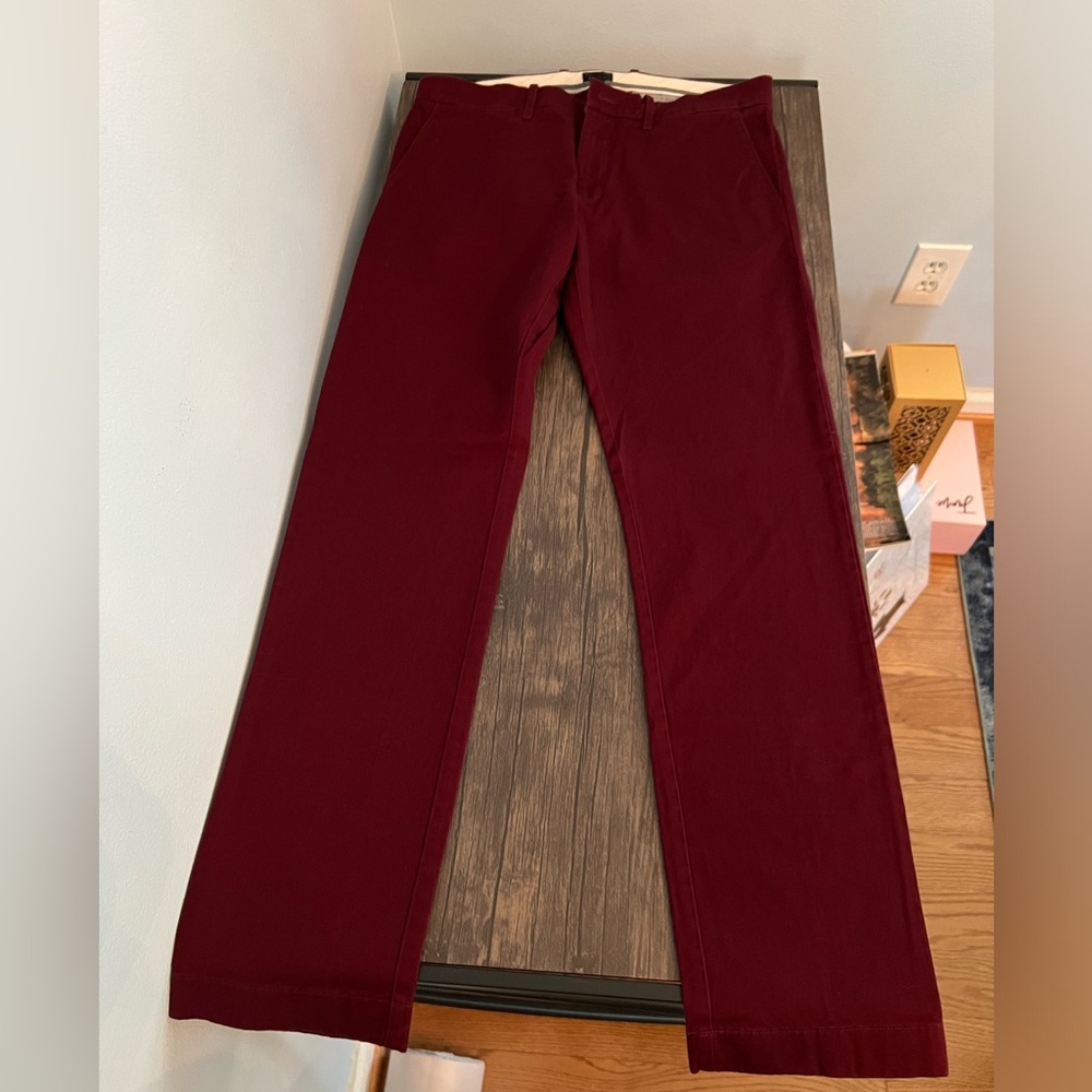 JCrew 484 Slim-fit stretch chinos in Burgundy